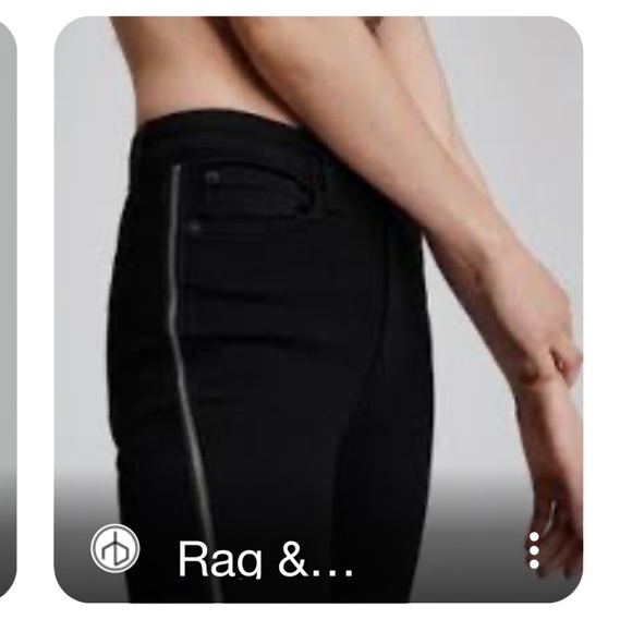 rag & bone black jeans with side zippers - Picture 12 of 12